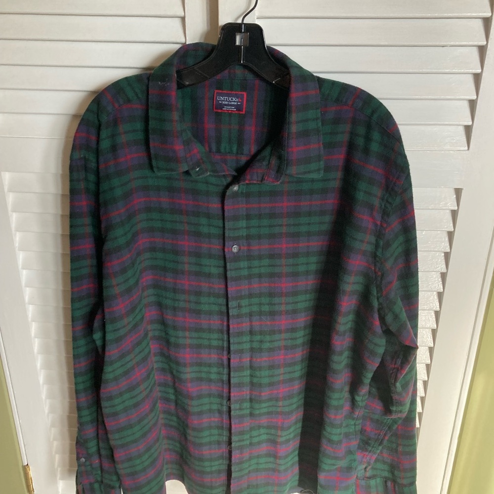 UNTUCKit Men's Plaid Shirt in Green and Purple
